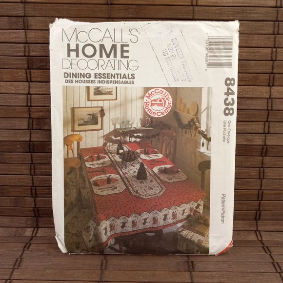 McCalls Home Decorating Dining Essentials 8438 Sewing Pattern Table Runner - Picture 1 of 6